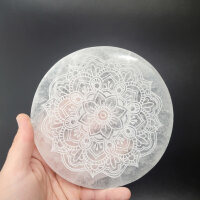 Selenit Untersetzer - Blumenmandala15cm