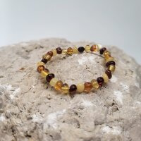 Bernstein Kinderarmband C mix kleine Perlen mehrfarbig
