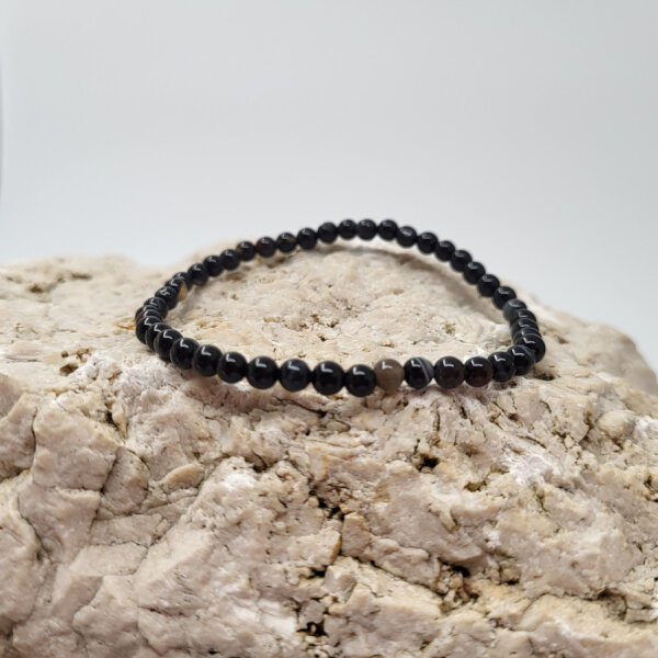 Achat schwarz Armband rund 4mm