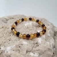 Bernstein Kinderarmband C dunkel kleine Perlen mehrfarbig