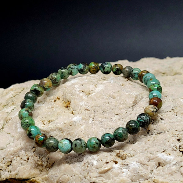 afrikanischer Türkis Armband rund 6mm