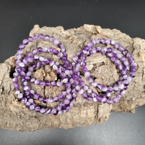 Amethyst Dog Teeth AB Armband rund 6mm