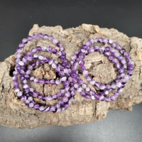Amethyst Dog Teeth AB Armband rund 6mm