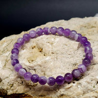 Amethyst Dog Teeth B Armband rund 6mm