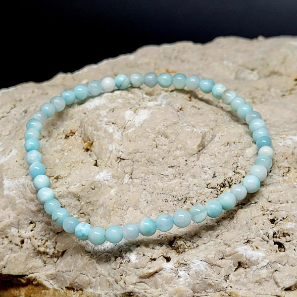 Aragonit blau Armband rund 4mm