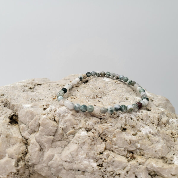 Baumachat Armband rund 4mm