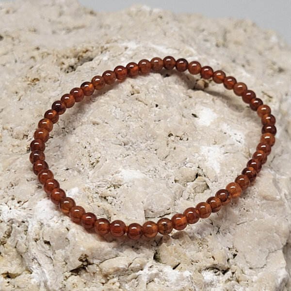 Granat orange Armband rund 4mm