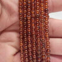 Granat orange Armband rund 4mm