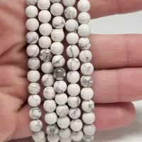 Howlith weiß Armband rund