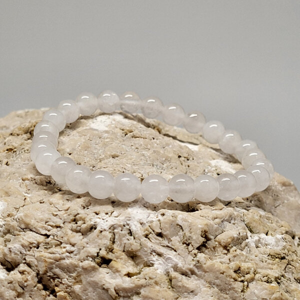Jade weiß Armband rund 6mm