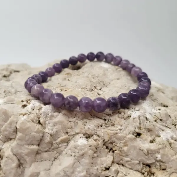 Lepidolith Schweiz dunkel Armband rund