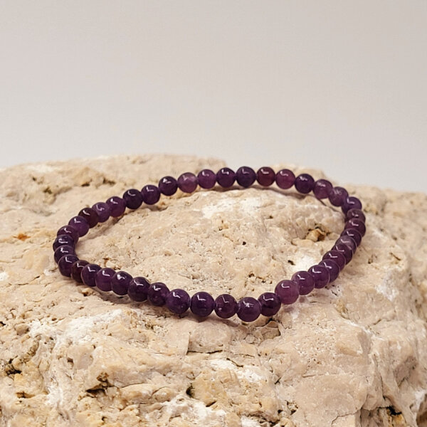 Lepidolith Schweiz dunkel Armband rund 4mm