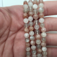 Mondstein Mix Armband rund 6mm