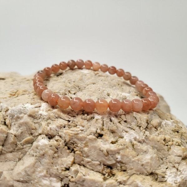 Mondstein orange Armband rund 6mm