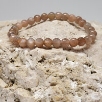 Mondstein "Sparkle Gold" Armband rund 6mm