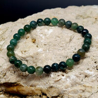 Moosachat Armband rund 6mm