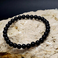 Obsidian schwarz Armband rund 6mm