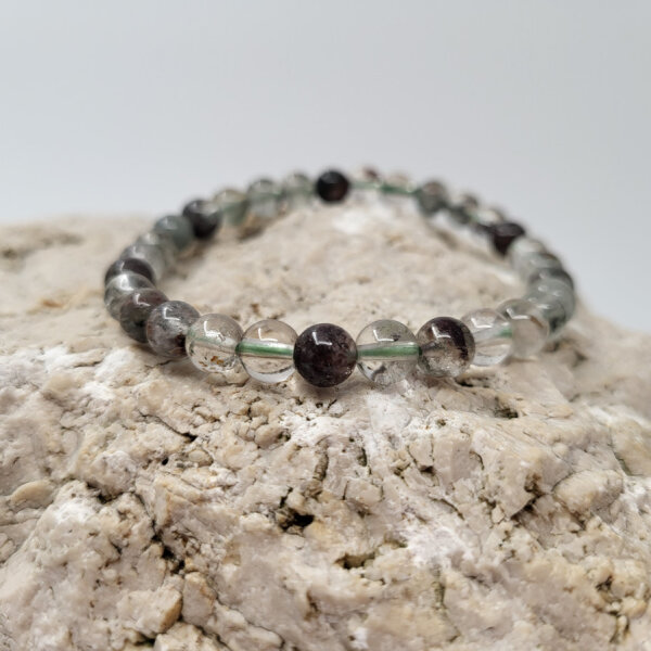Phantomquarz grün Armband rund