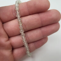 Prehnit "scharze Härchen" Armband rund 4mm
