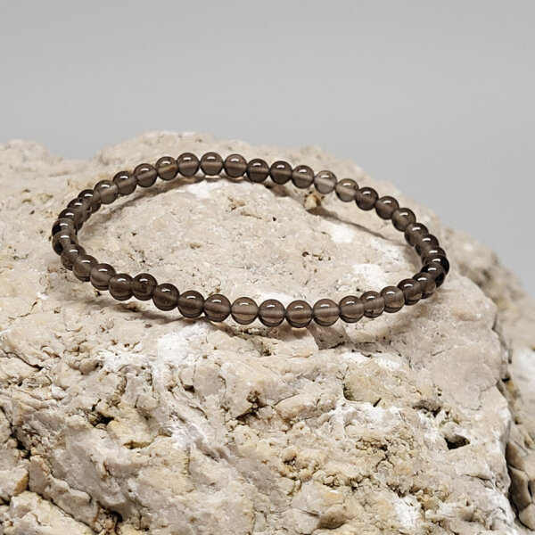 Rauchquarz Armband rund 4mm