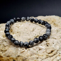 Schneeflockenobsidian Armband rund 6mm