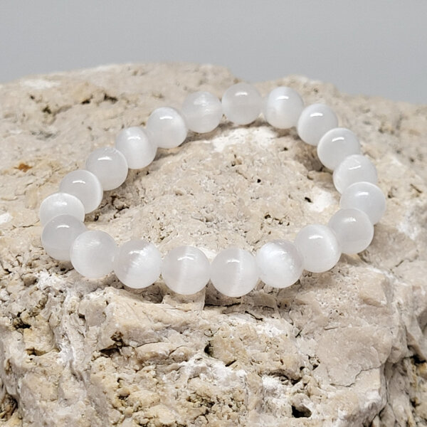 Selenit Armband rund 8mm
