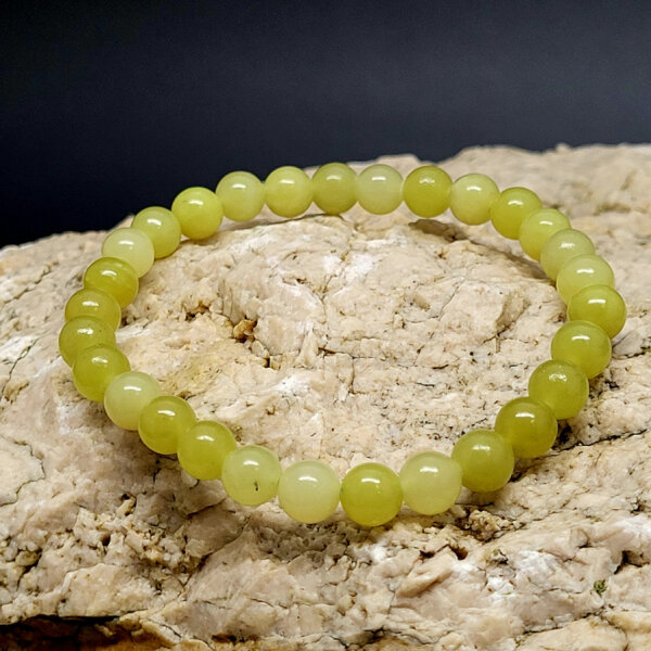 Serpintin lemon green Armband rund 6mm