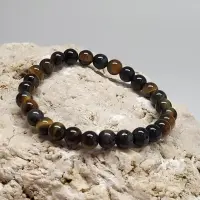 Tigerauge gold und blau Armband rund