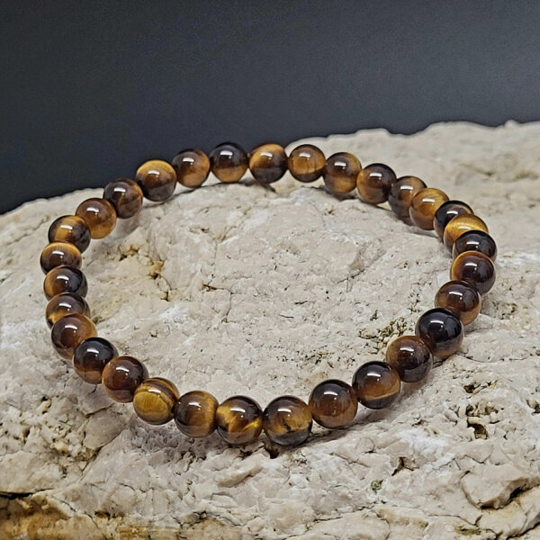 Tigerauge gold A Armband rund 6mm