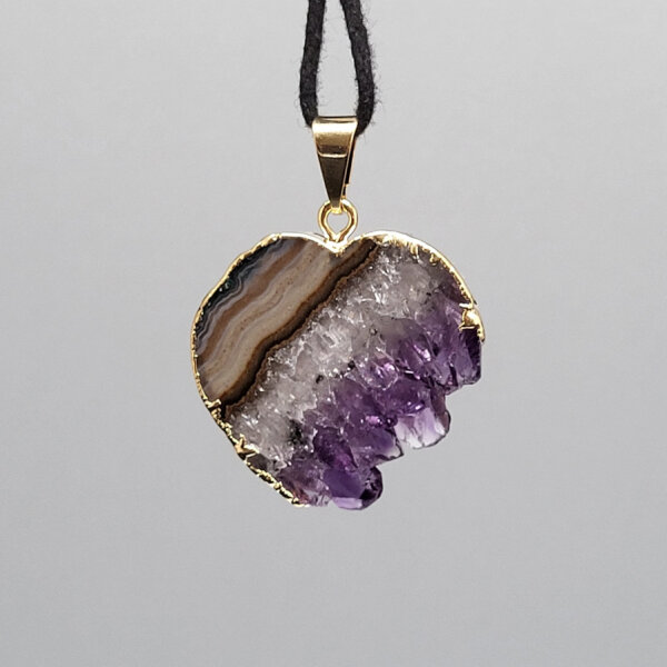 Amethyst Anhänger Herz gold plated