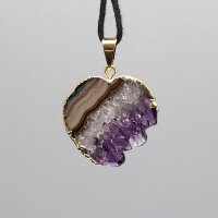 Amethyst Anhänger Herz gold plated