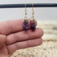 Amethyst Ohrringe Pendel gold plated