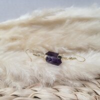 Amethyst Ohrringe Pendel gold plated