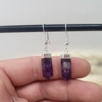 Amethyst Ohrringe Pendel silber plated