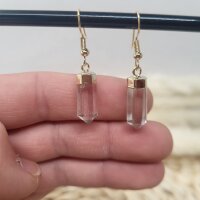 Bergkristall Ohrringe Pendel gold plated
