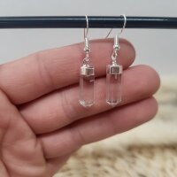 Bergkristall Ohrringe Pendel silber plated