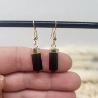 Onyx Ohrringe Pendel gold plated