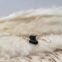 Onyx Ohrringe Pendel gold plated