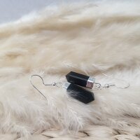 Onyx Ohrringe Pendel silber plated