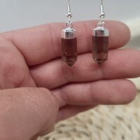Rauchquarz Ohrringe Pendel silber plated