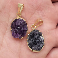 Amethyst Druse Anhänger gold plated