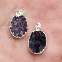 Amethyst Druse Anhänger silber plated