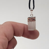 Selenit Anhänger silber plated